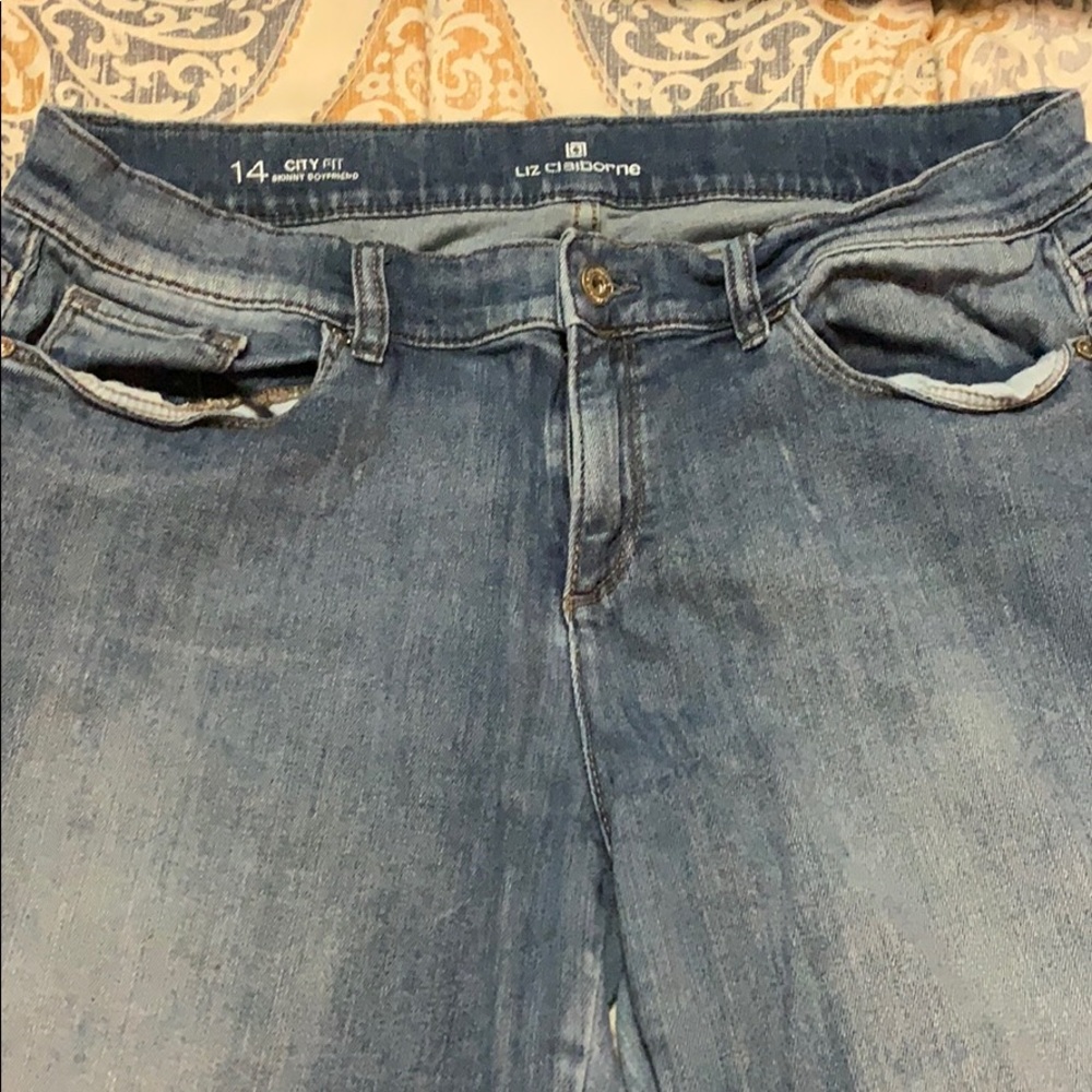 Liz Claiborne Boyfriend City Fit Skinny jeans, 14